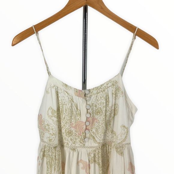 Urban Outfitters Cream Paisley Frocked Summery Mini Dress size Medium NWT - Picture 5 of 15